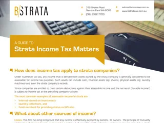 A guide to Strata Income Tax Matters